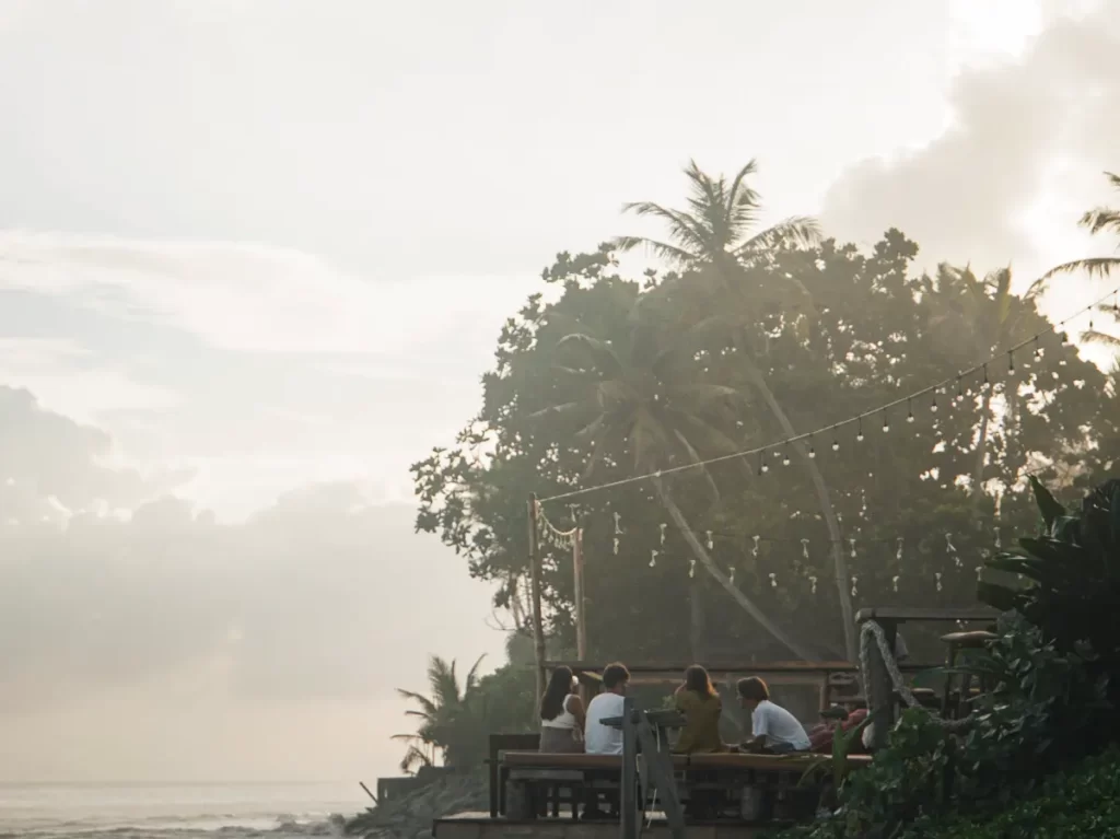 People sitting in a restaurant on Ahangama Beach