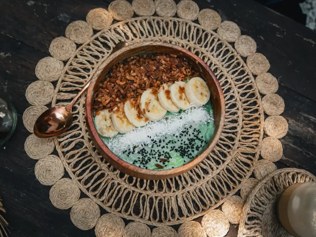 A smoothie bowl served at Maria Bonita's, one of the best restaurants in Ahangama