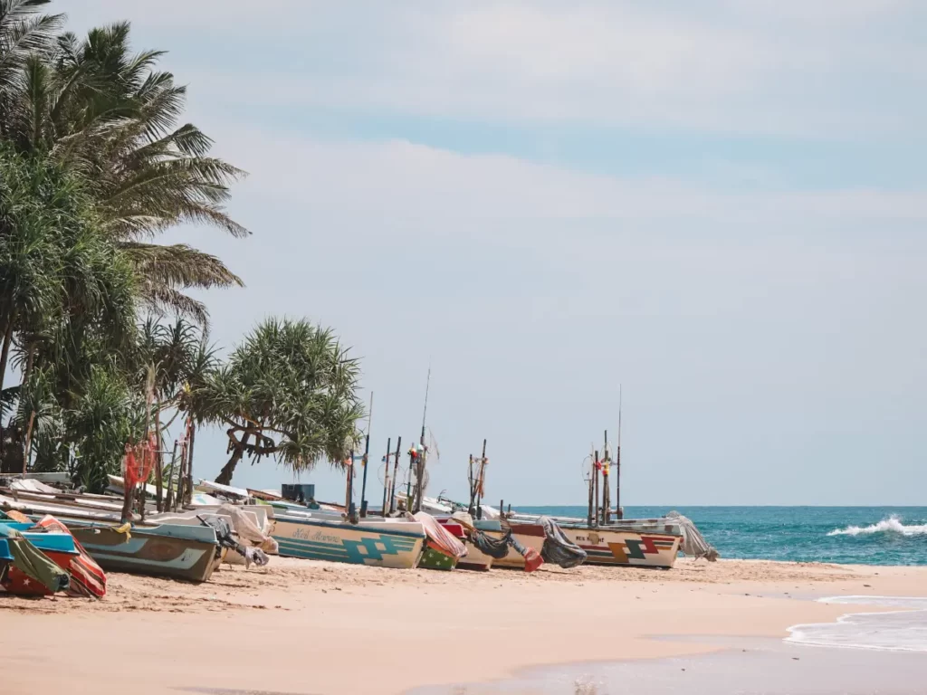 Many fishing boats at the end of South Beach
