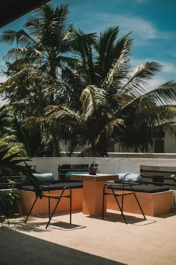 The seating area on the rooftop of The Spindrift