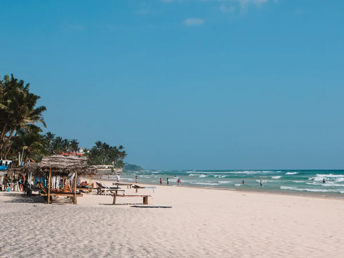 Soft white sand and sun beds at kabalana beach