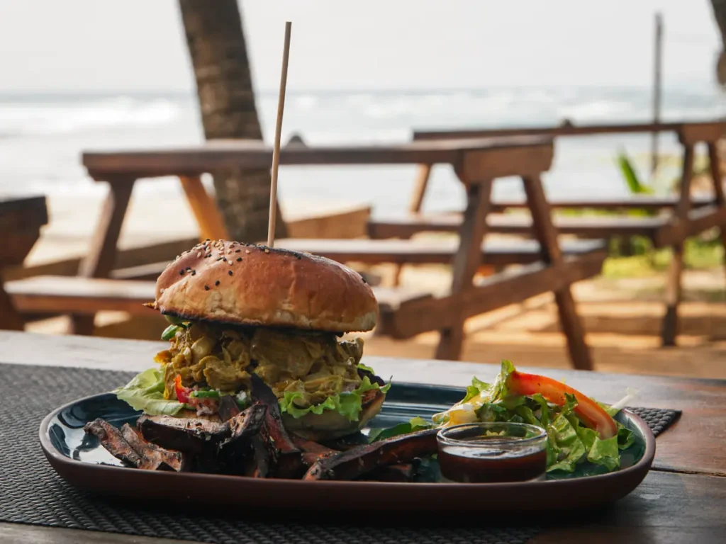 A jackfruit burger served at Hakuna Matata in Ahangama