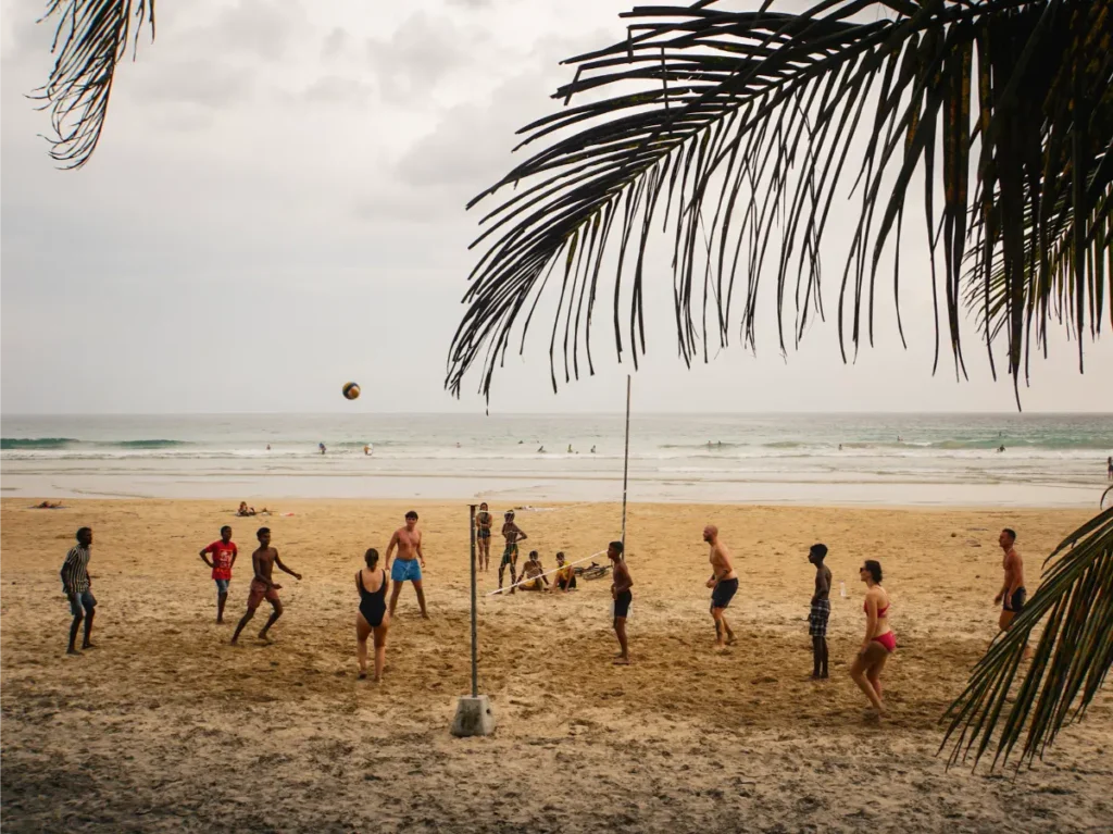 People playing volleyball on Kabalana Beach