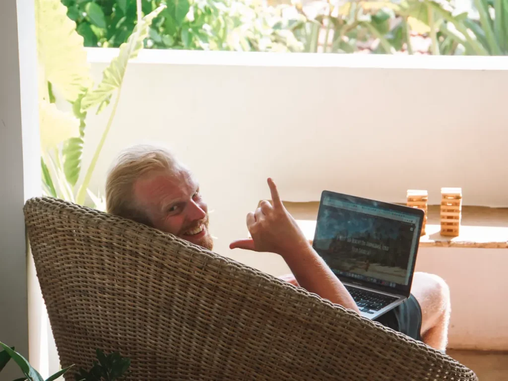 A digital nomad in an Ahangama Hotel