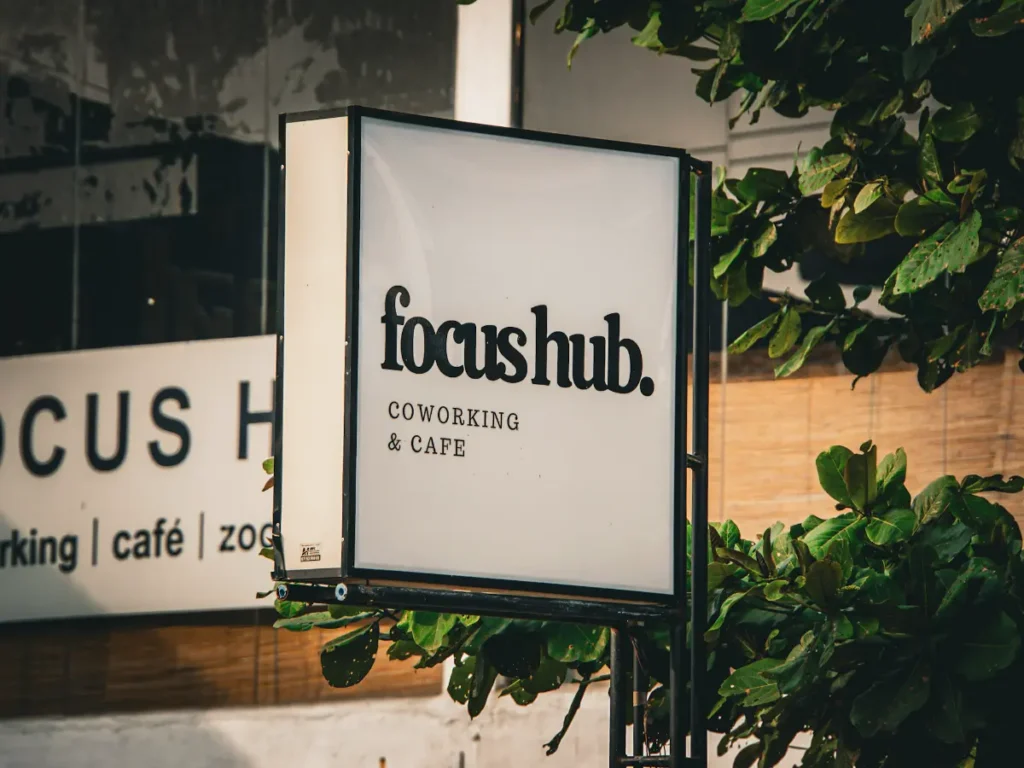 The focus hub sign, one of the best digital nomad cowork spaces in Ahangama