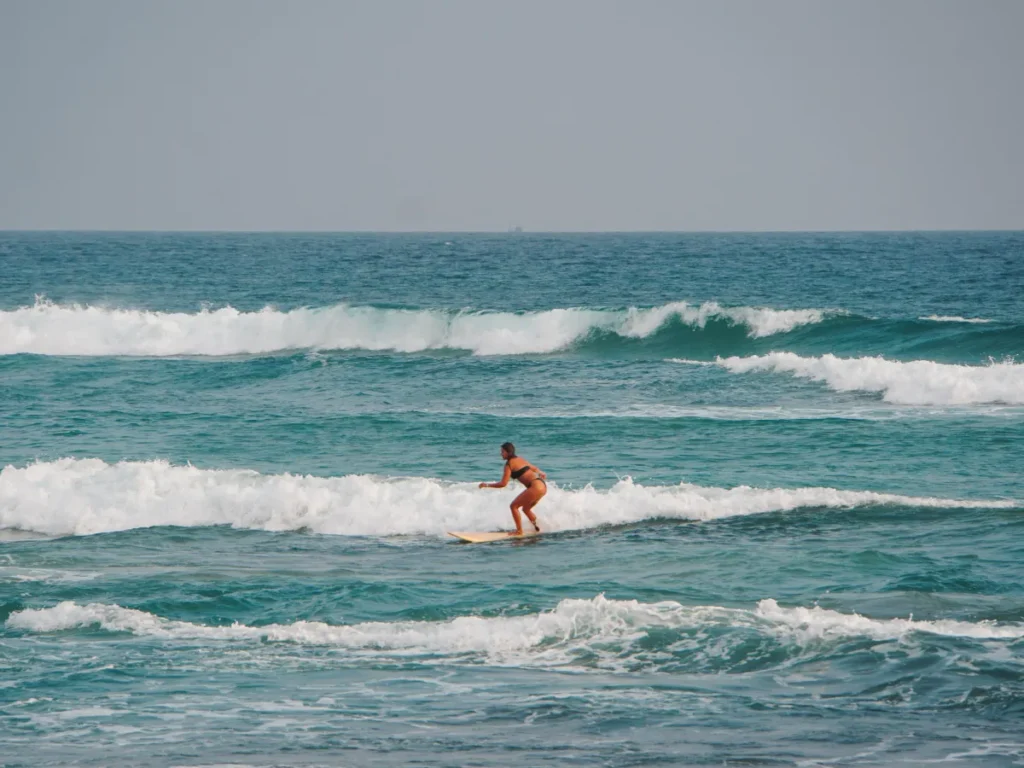 A beginner surfing Ahangama Beach Break