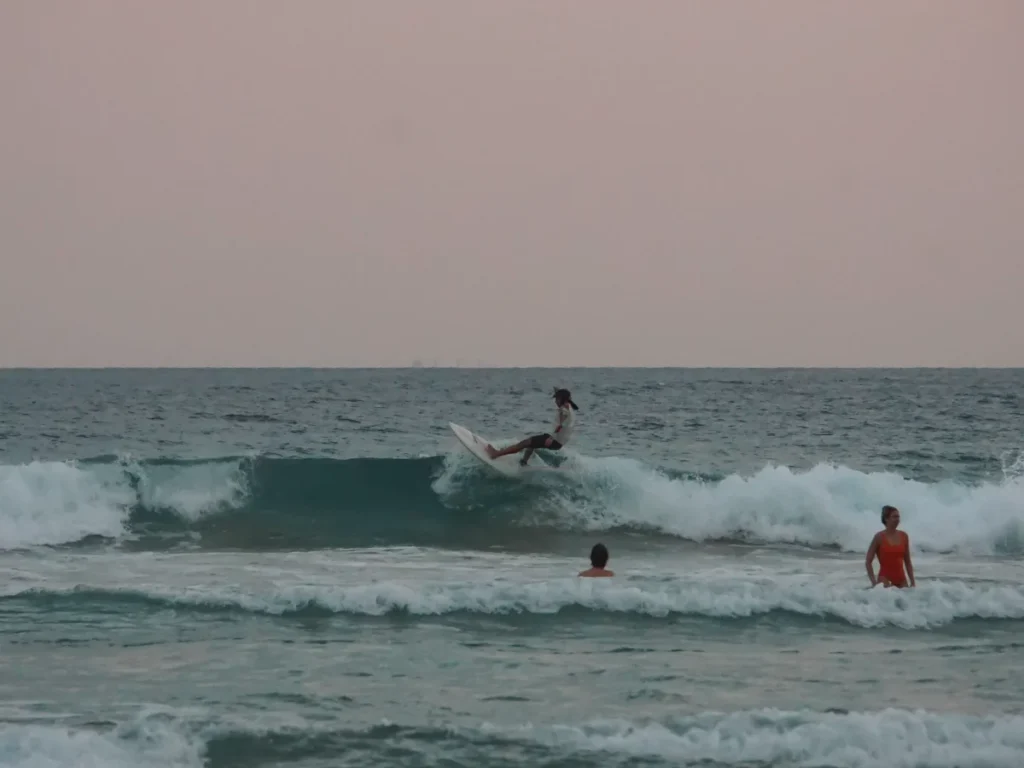 A surfer hitting Kabalana Beach Break