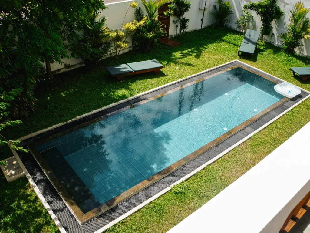 The pool at Ohana Surf House, a great place to stay in Ahangama