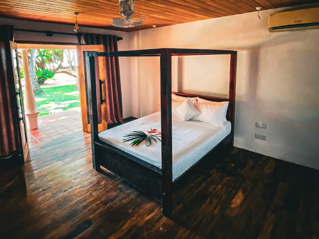 The rooms at Sea Breaze Villa, one of the best beachfront hotels in Ahangama