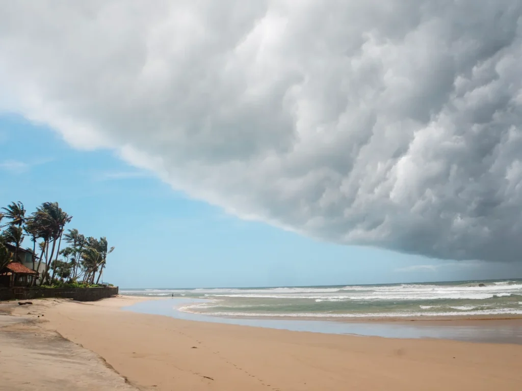 Giant storm clouds over Kabalana in monsoon season