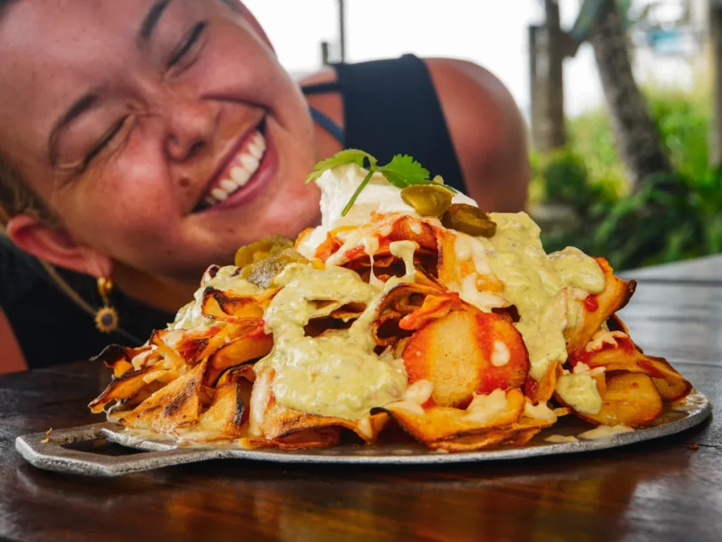 The giant Maniac Nachos served at The Doctors House, one of the best restaurants in Madiha