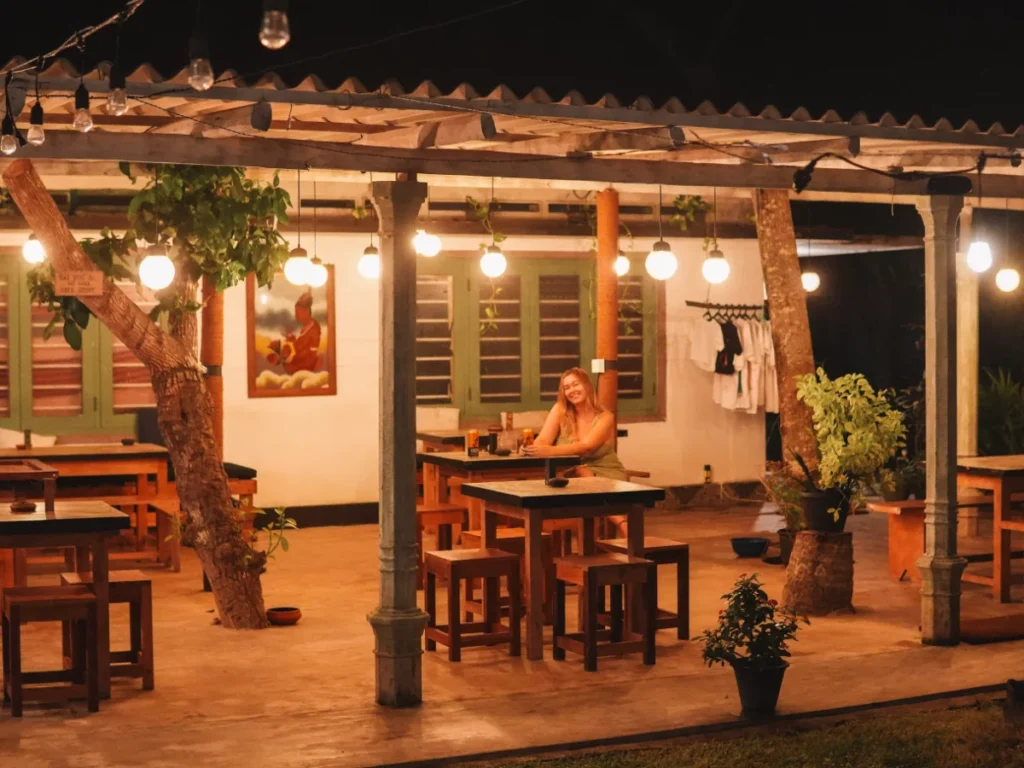A girl sitting in the garden at Khanna in Madiha at night time
