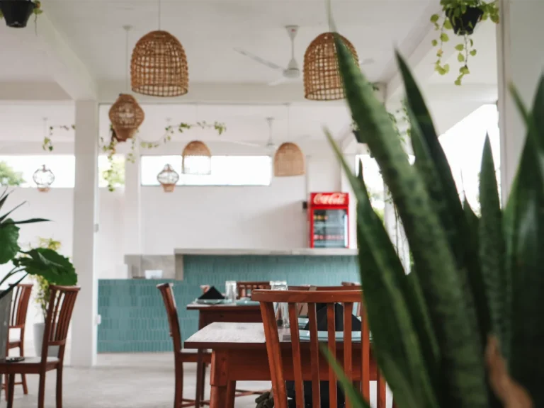 The tables and chairs of restaurant at Seek the Sun