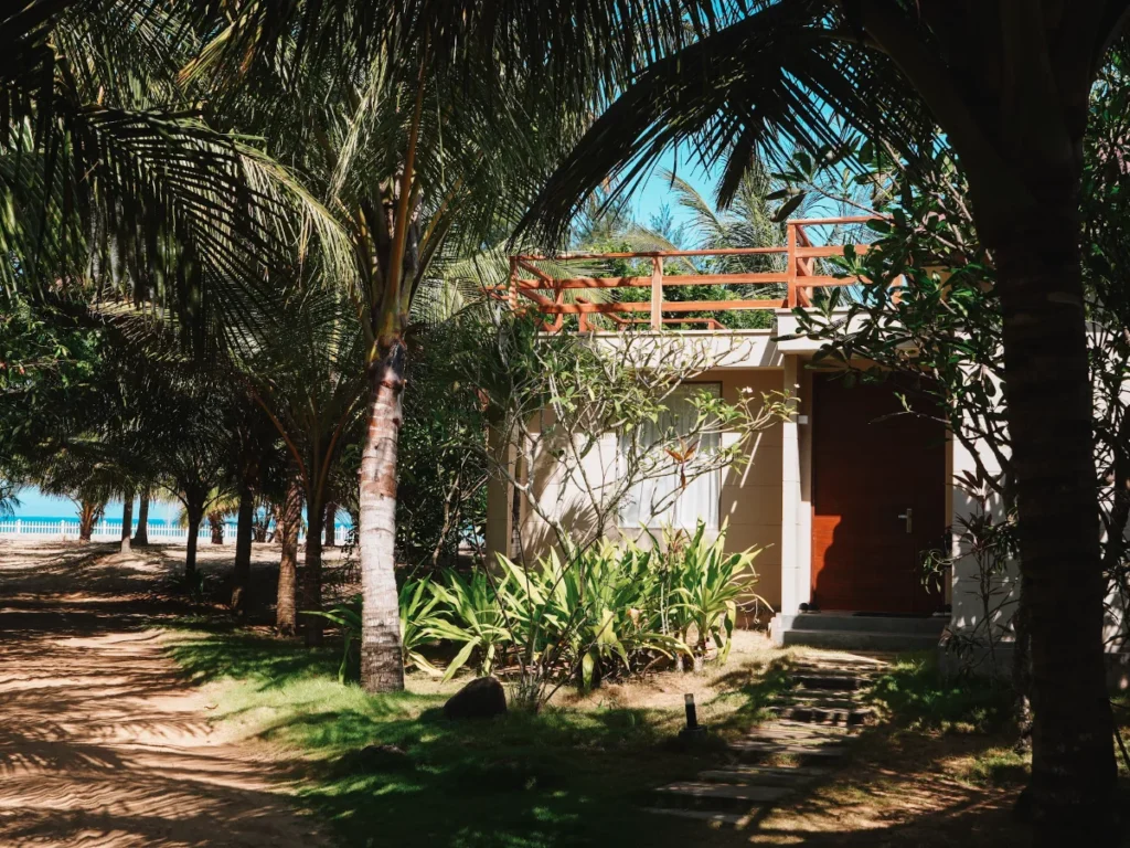 The Aprota Villa entrance with beach views