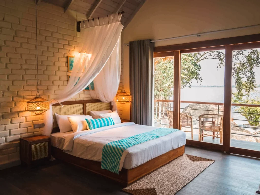 The rooms and lake views at Oruwa Boutique Villas, a top luxury stay in Arugam Bay