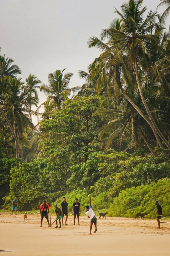 Dickwella beach, an unmissable local vibe where kids play cricket